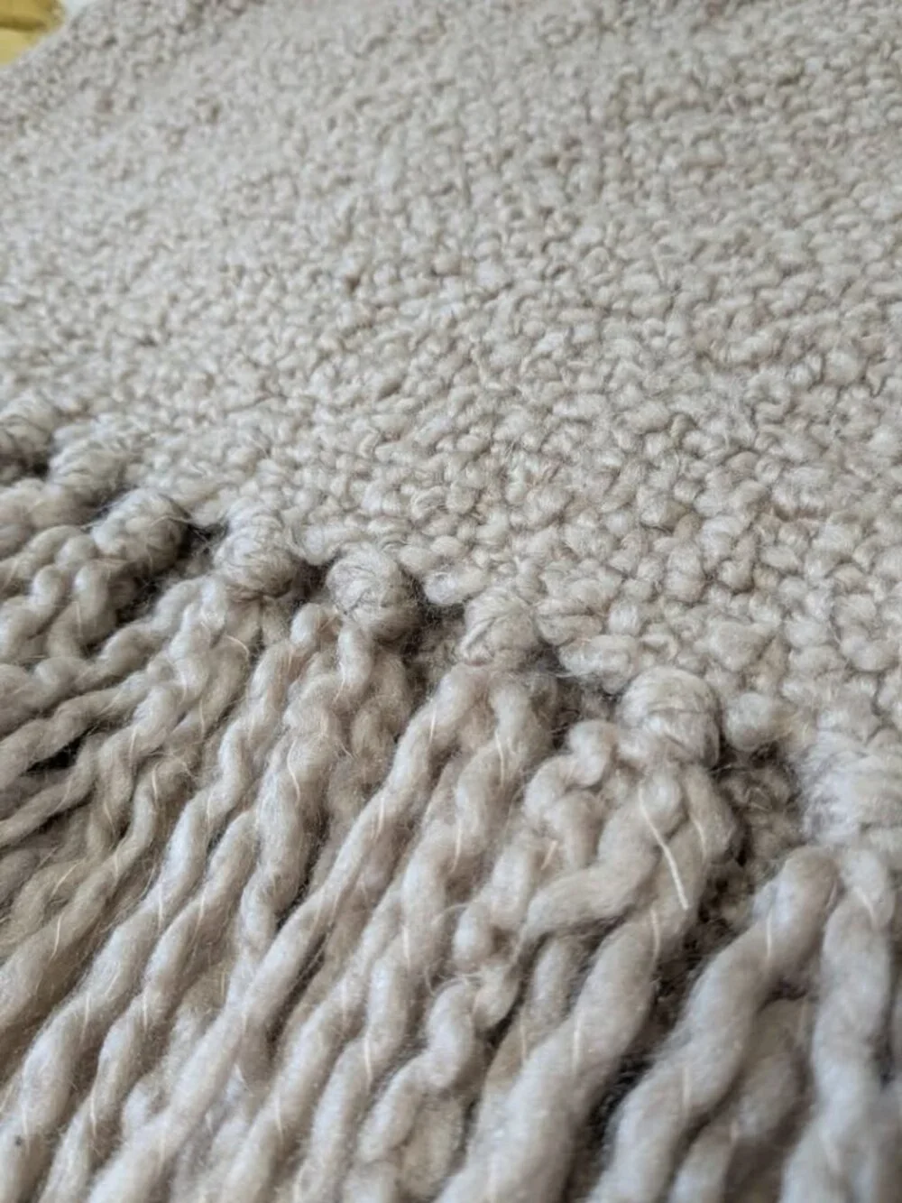 Potterybarn woven fringe throw 50